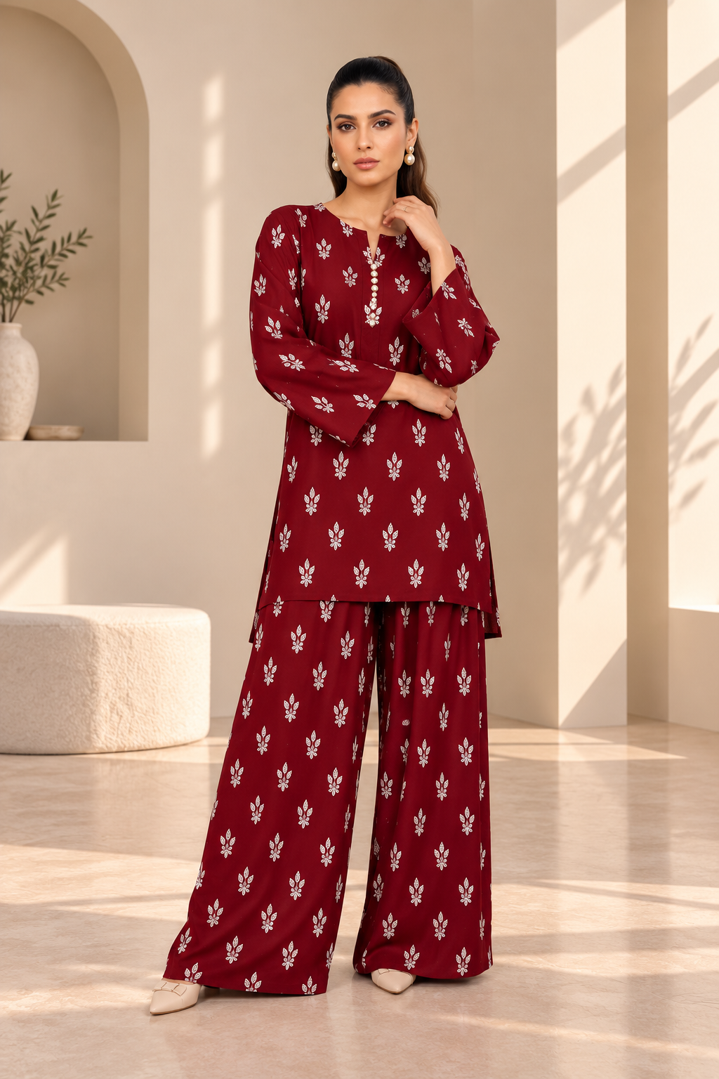 2 Piece – Embroidered Dhanak