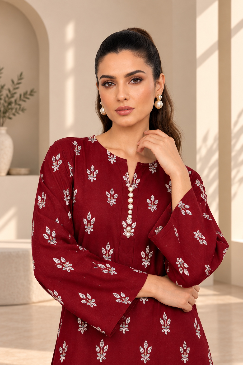 2 Piece – Embroidered Dhanak