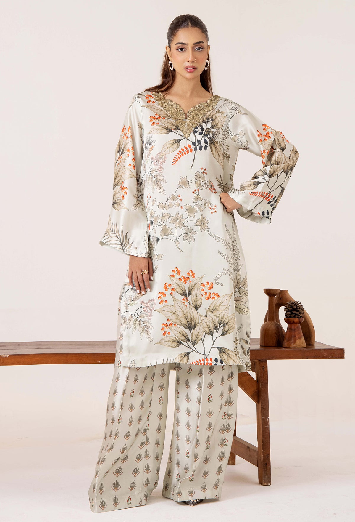2 Piece – Printed Shamoz Silk
