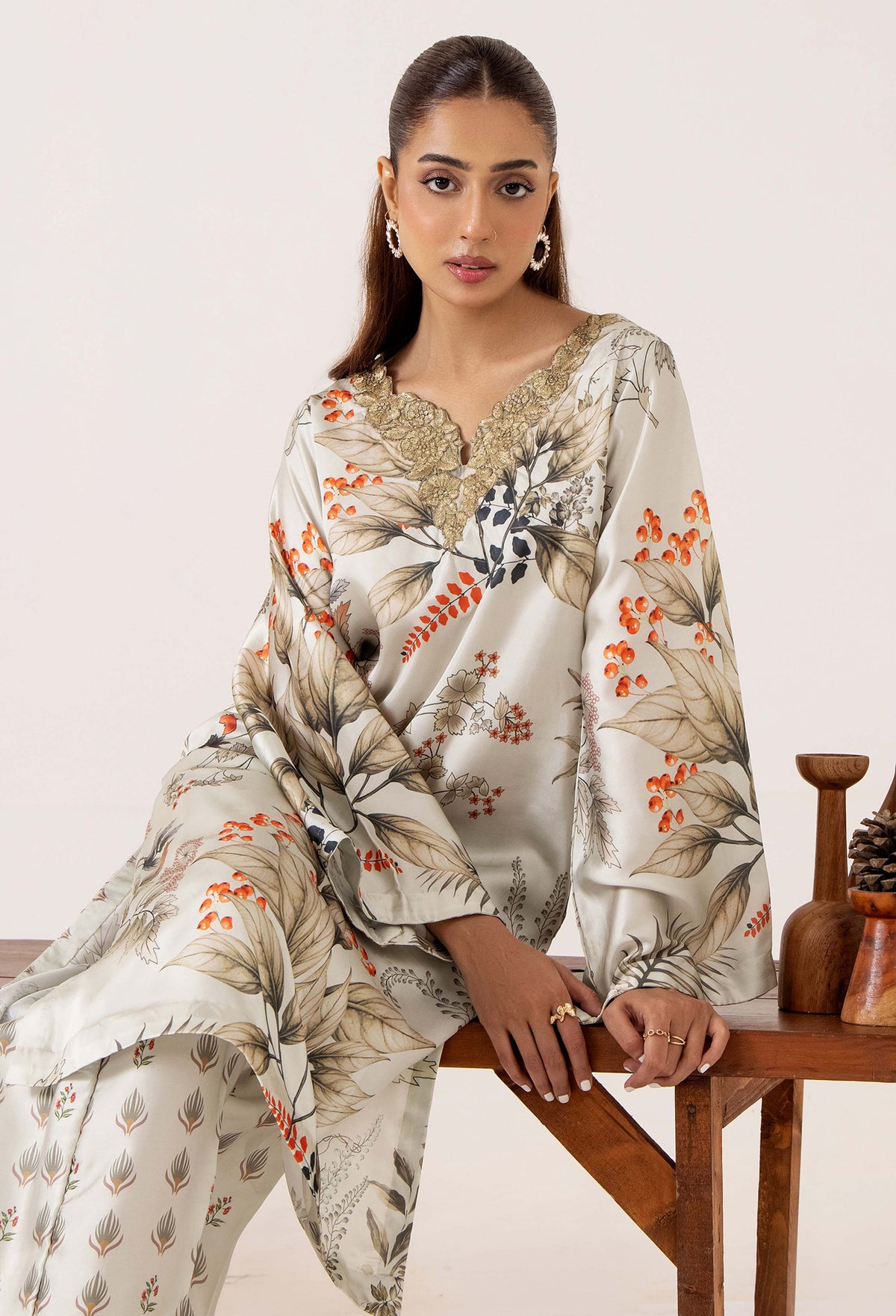 2 Piece – Printed Shamoz Silk