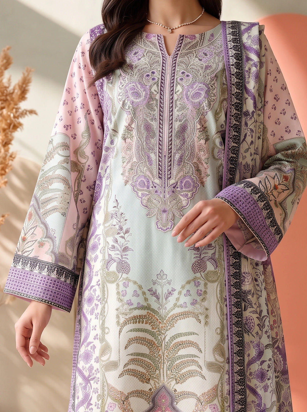 3 Piece – Printed Lawn