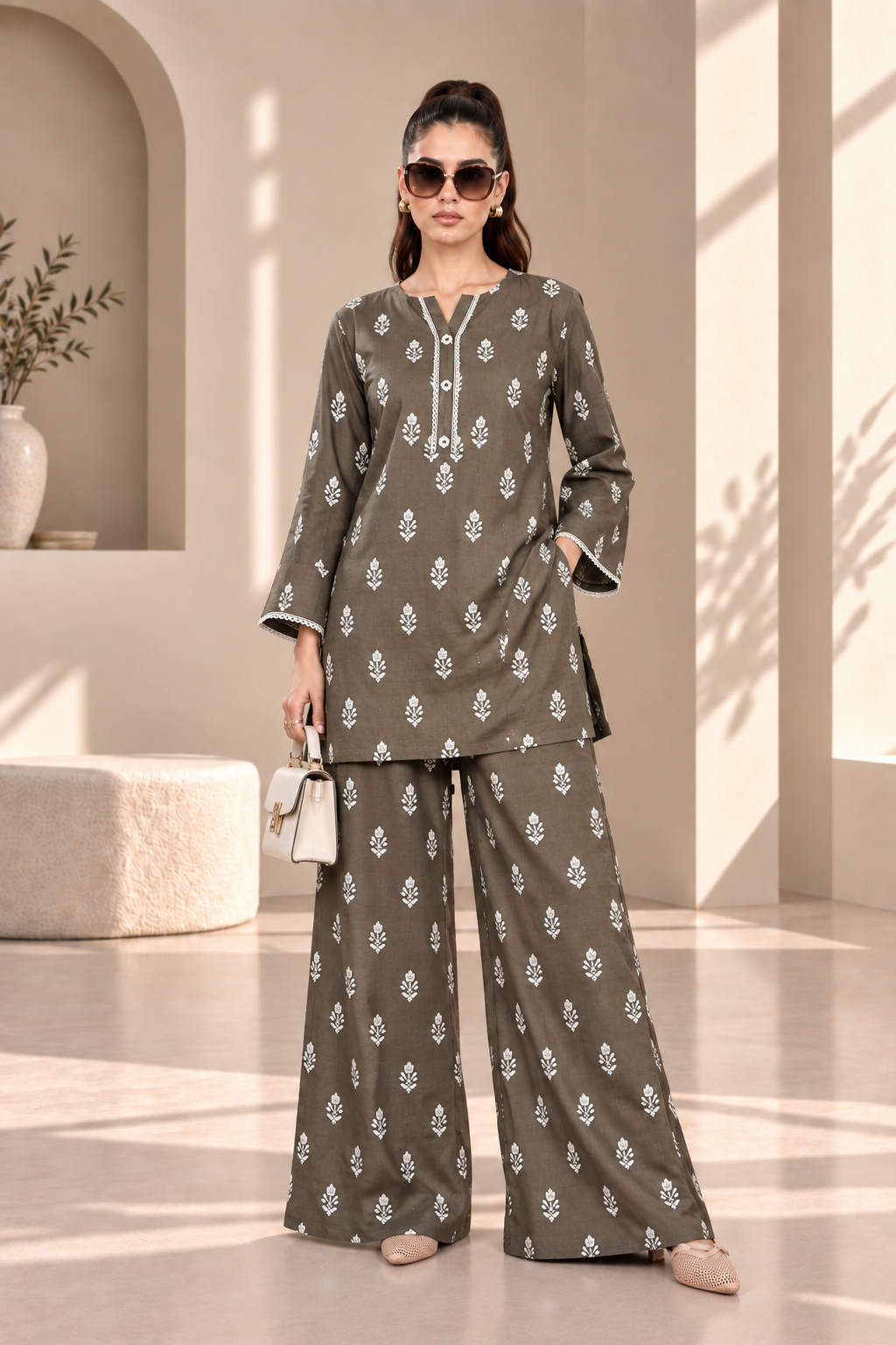 2 Piece – Embroidered Dhanak