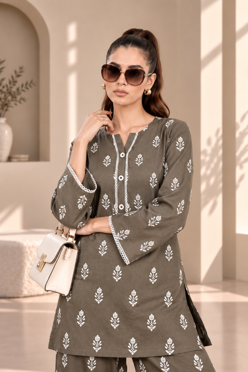 2 Piece – Embroidered Dhanak