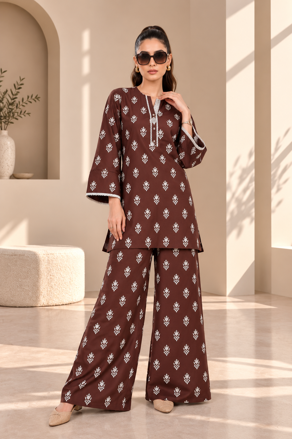 2 Piece – Embroidered Dhanak