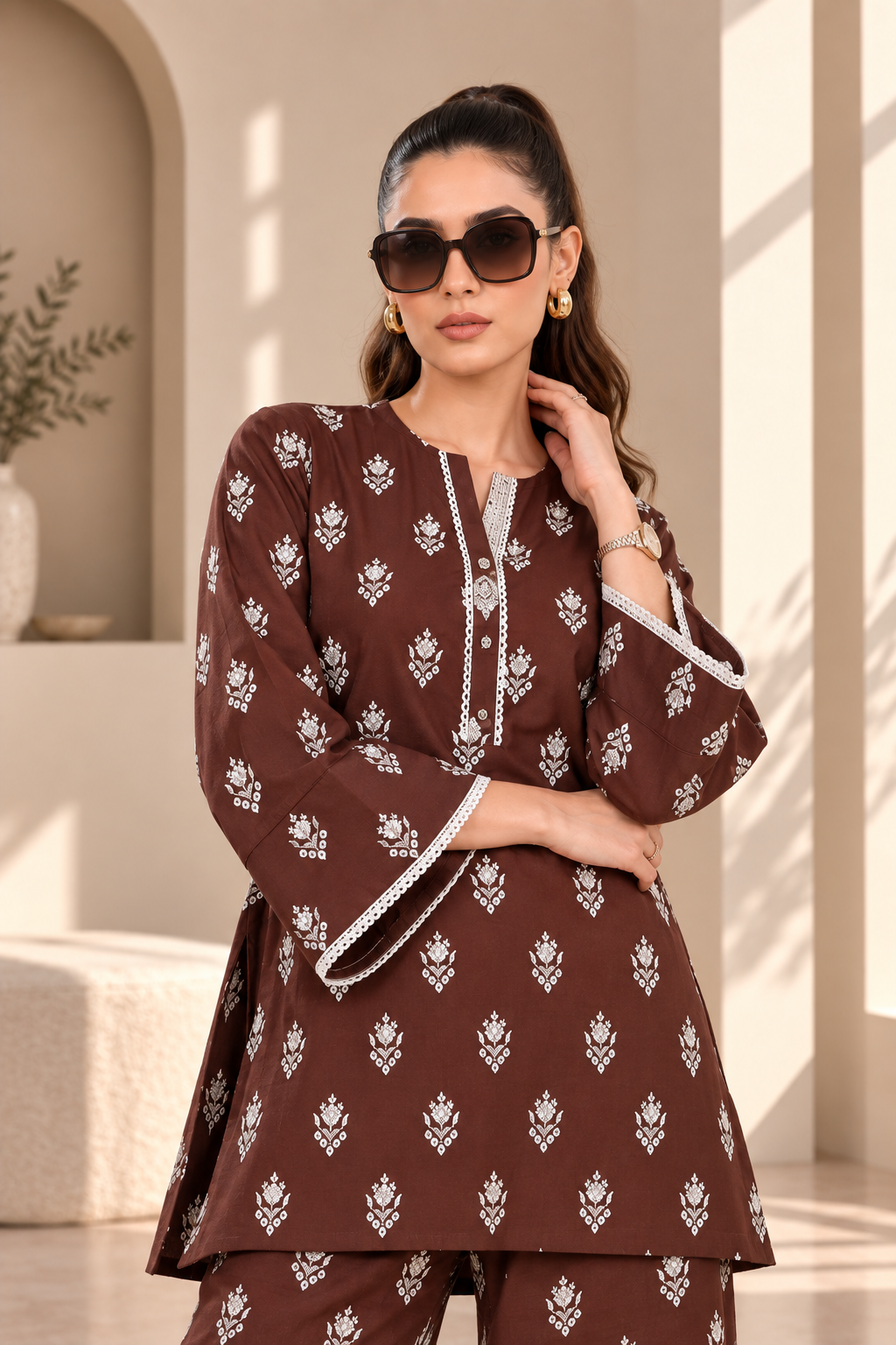 2 Piece – Embroidered Dhanak