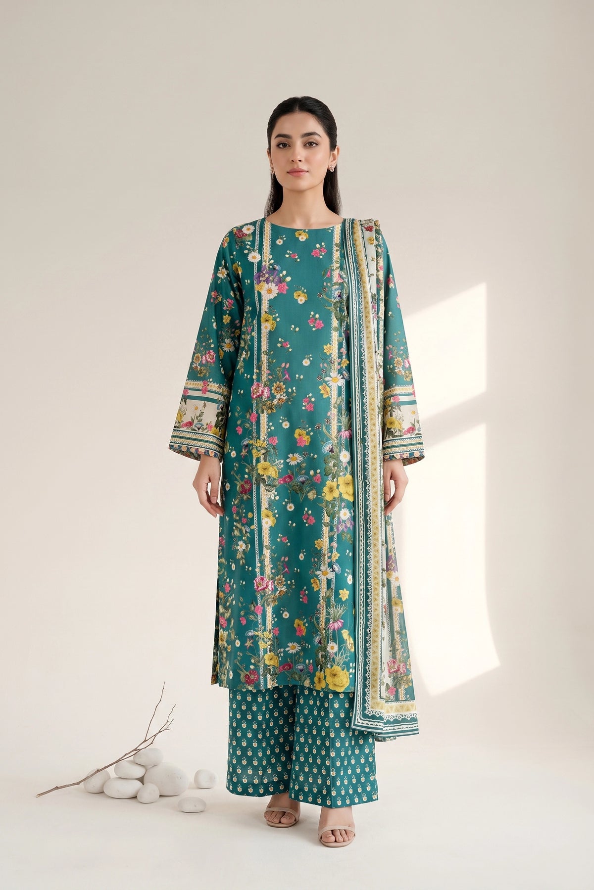 3 Piece – Printed Lawn