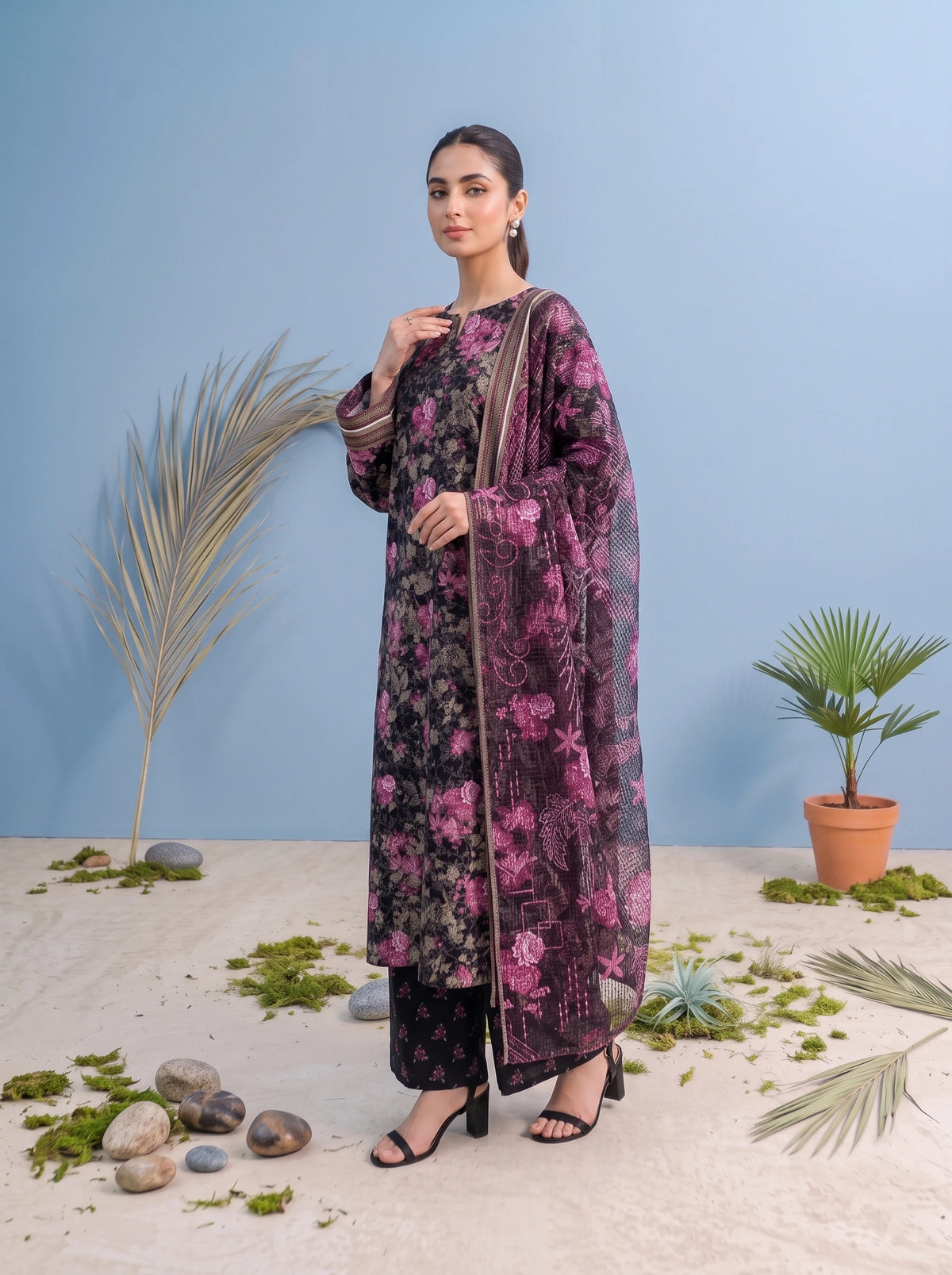 3 Piece – Printed Lawn