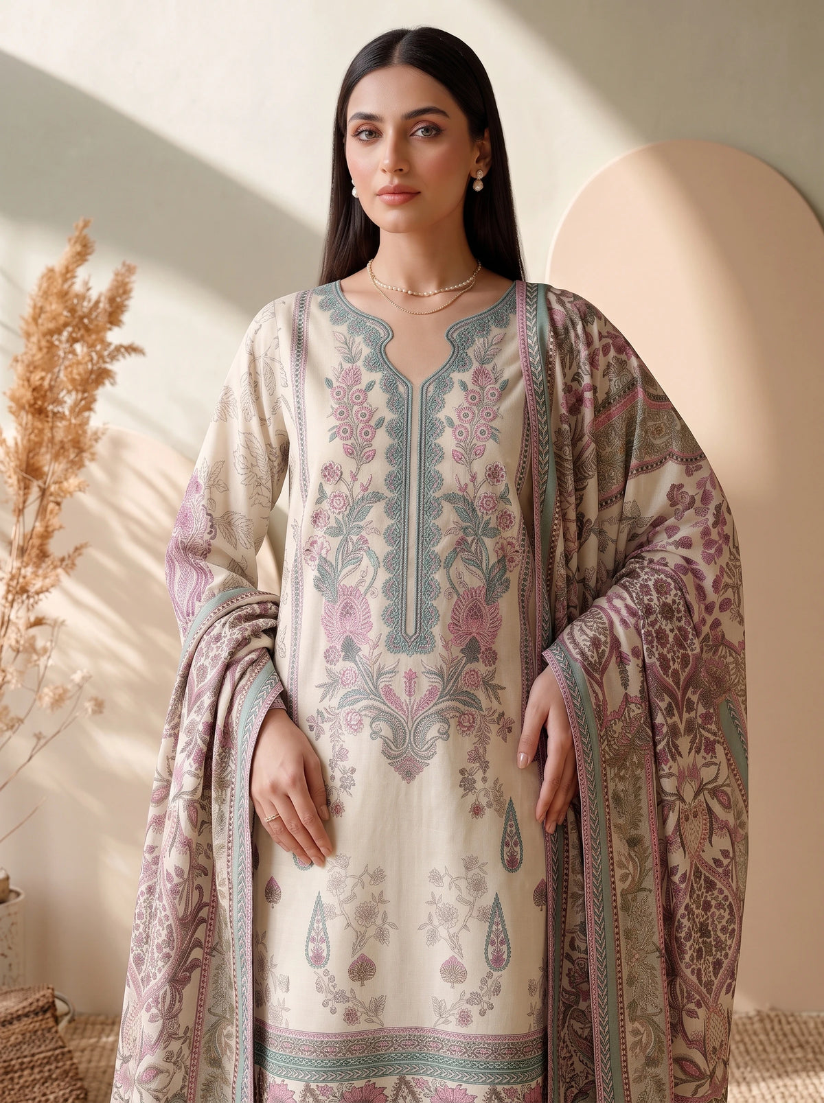 3 Piece – Printed Lawn