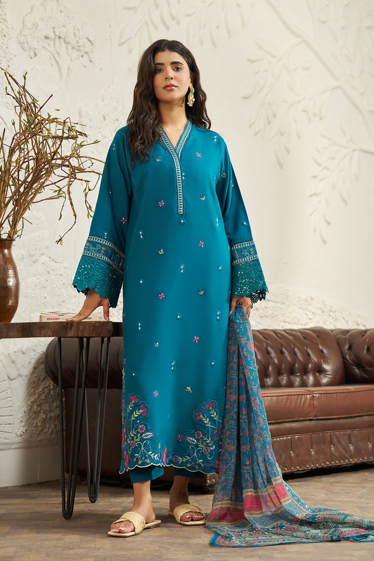 3 PIECE - EMBROIDERED LINEN EMB-711-A
