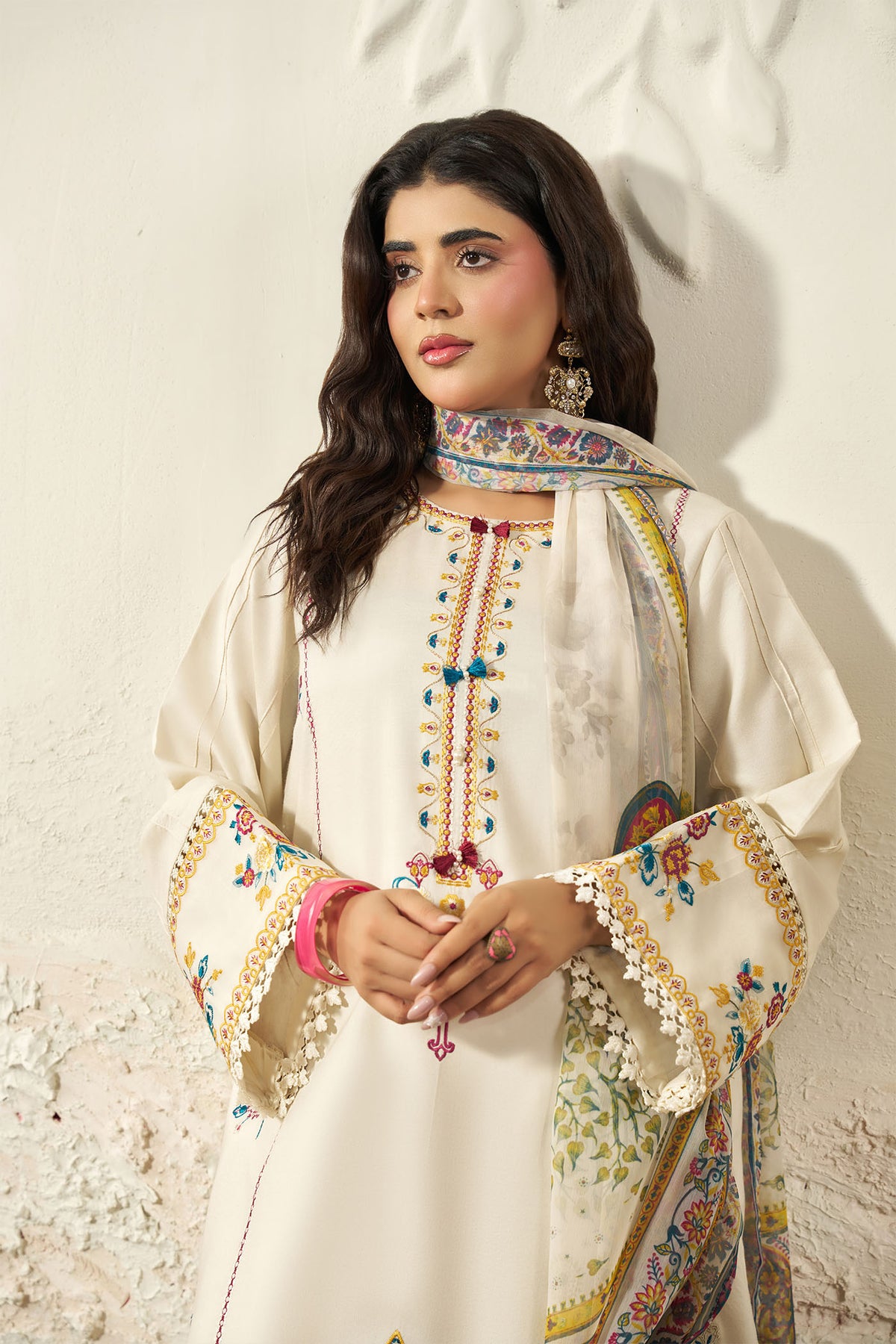 3 PIECE - EMBROIDERED LINEN EMB-713-B