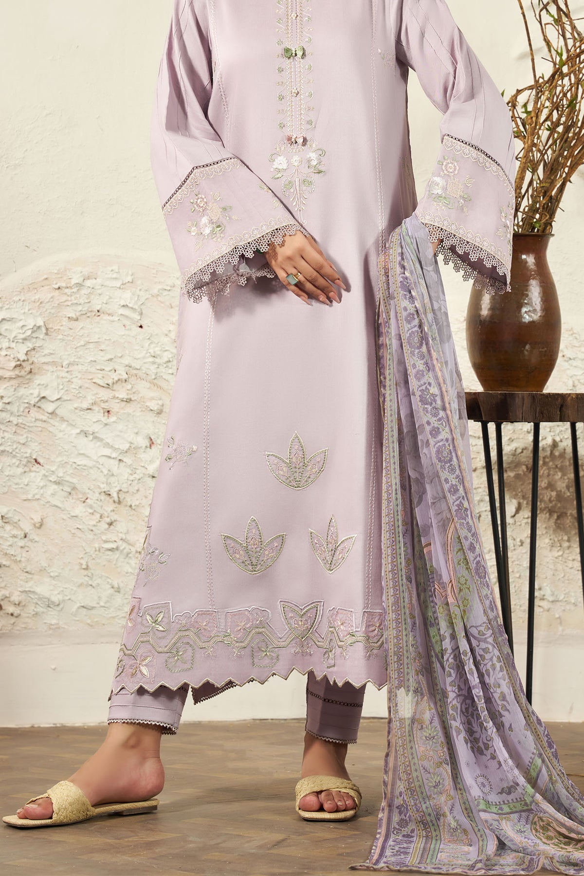 3 PIECE - EMBROIDERED LINEN EMB-713-C