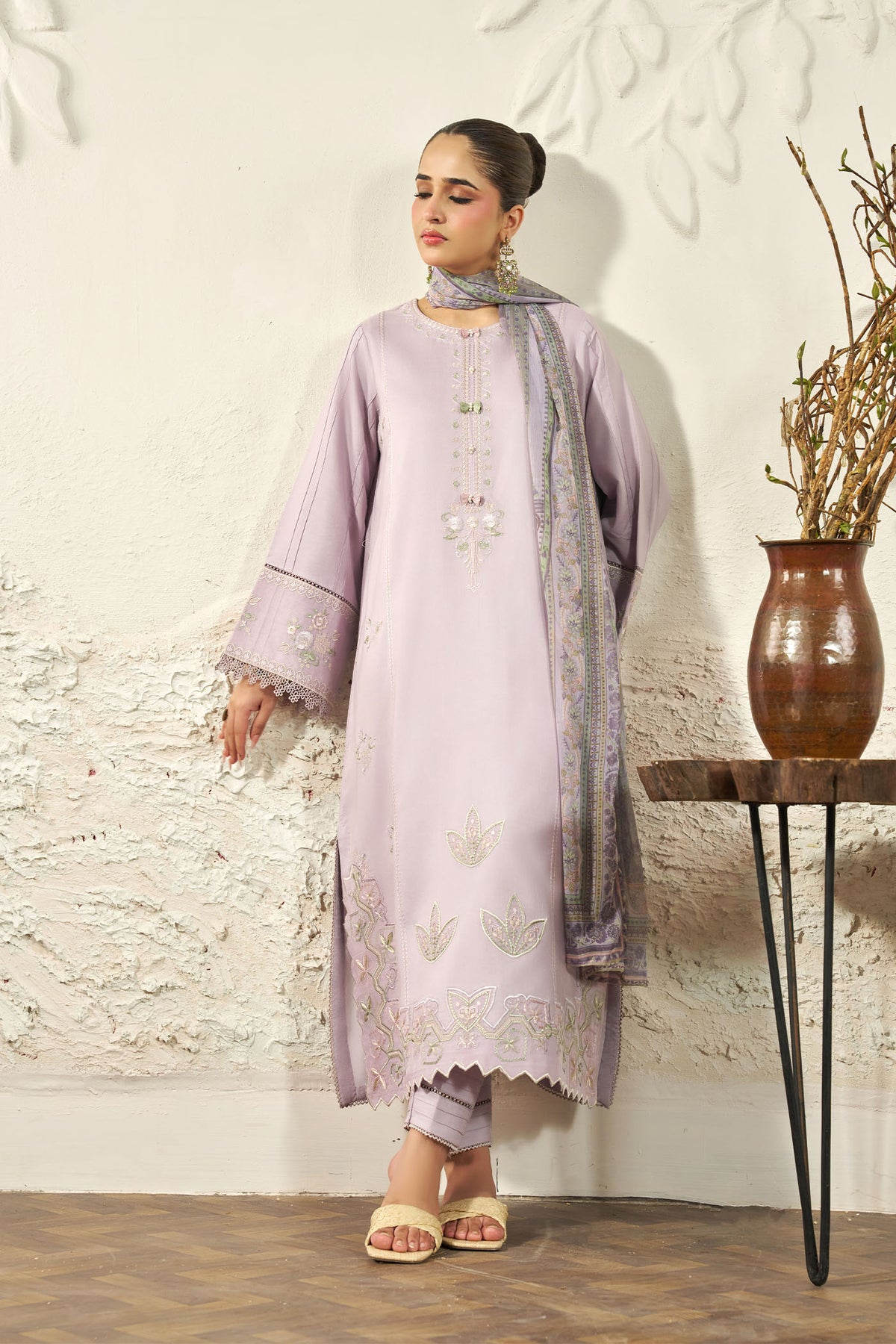 3 PIECE - EMBROIDERED LINEN EMB-713-C