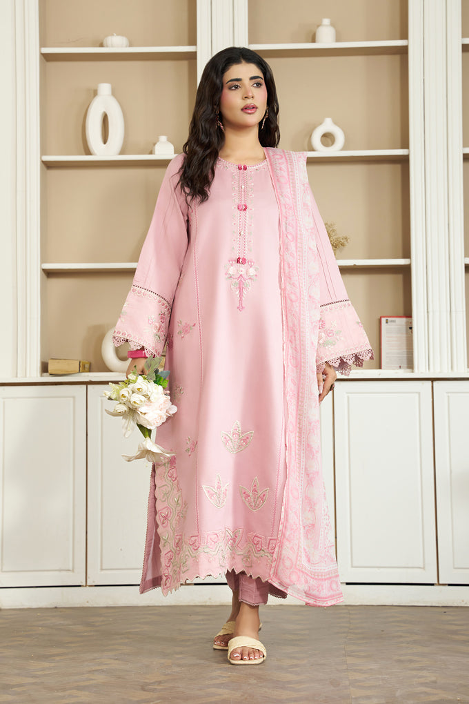 3 PIECE - EMBROIDERED LINEN EMB-713-D