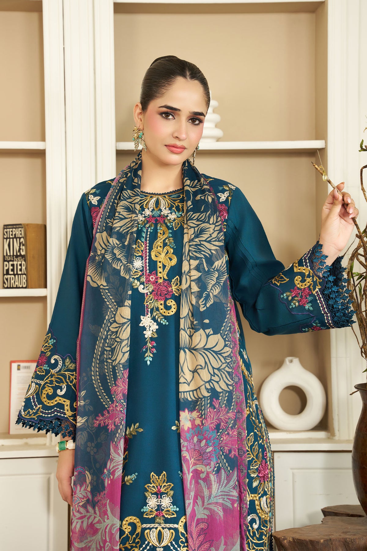 3 PIECE - EMBROIDERED LINEN EMB-715-C