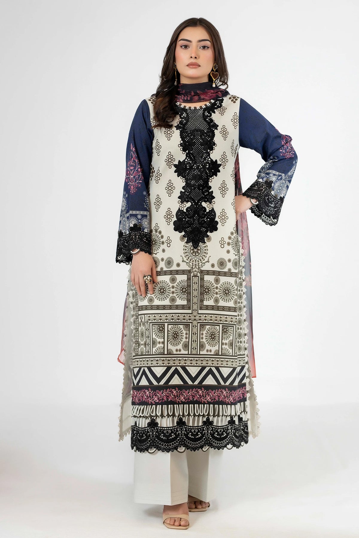 3 Piece – Printed Lawn
