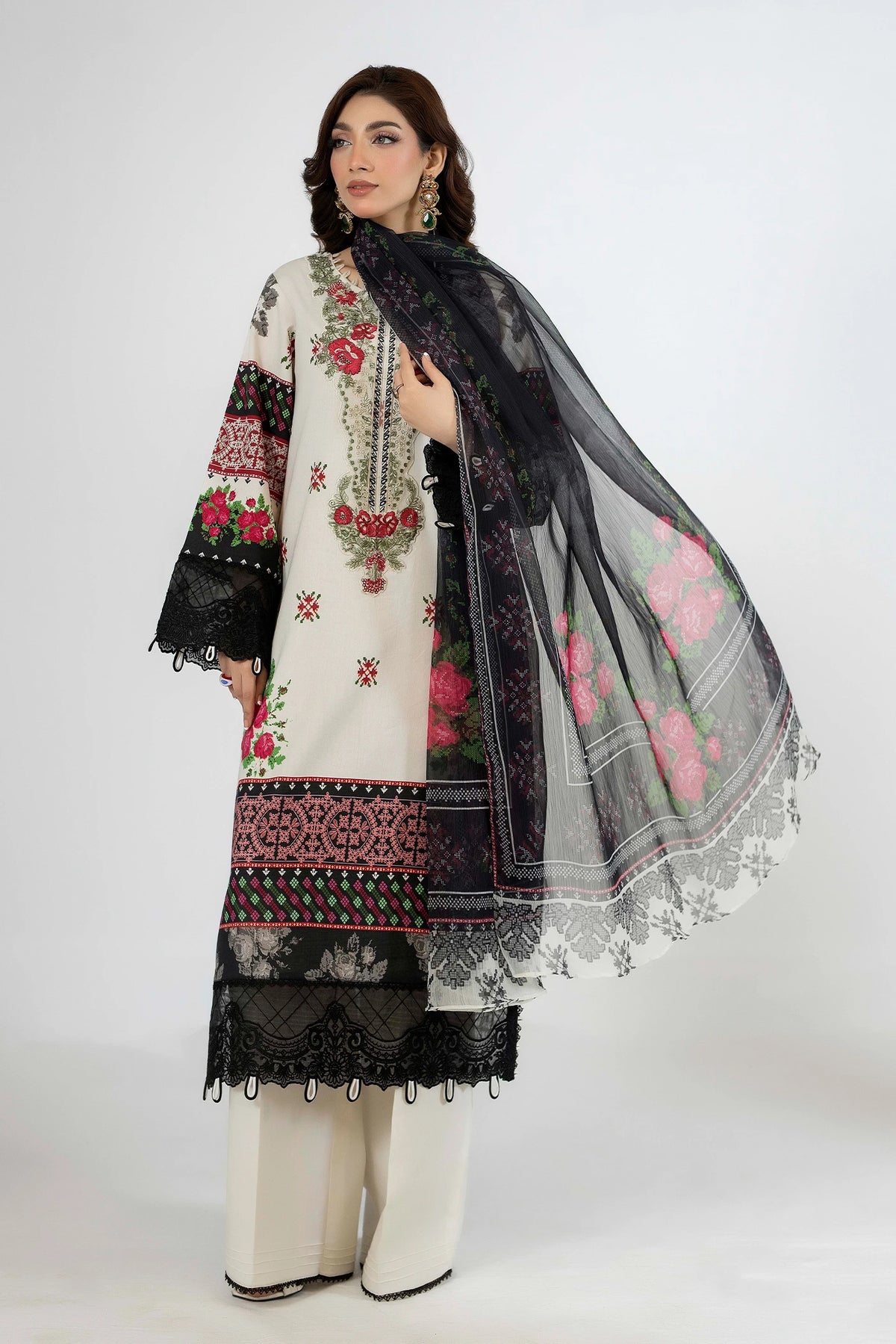 3 Piece – Printed Lawn