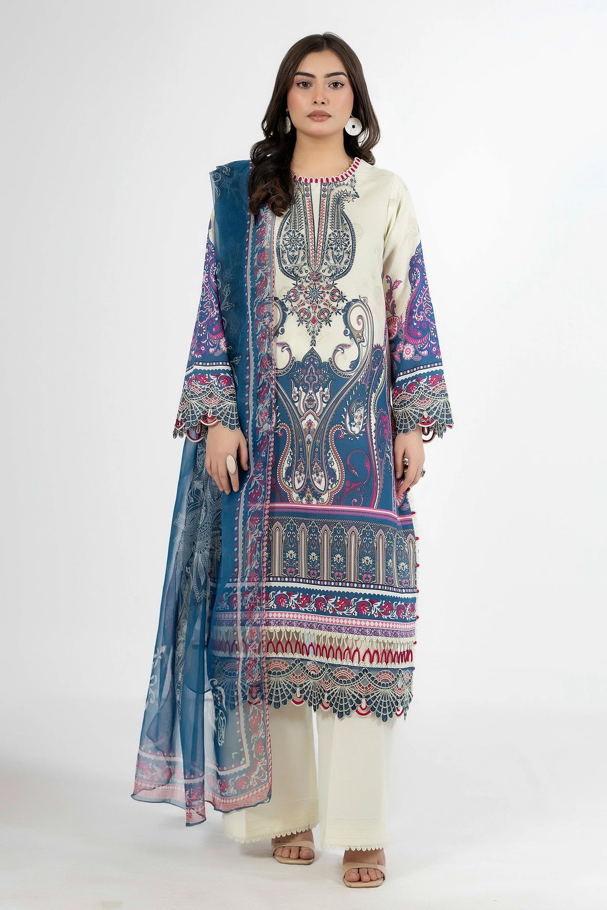 3 Piece – Printed Lawn
