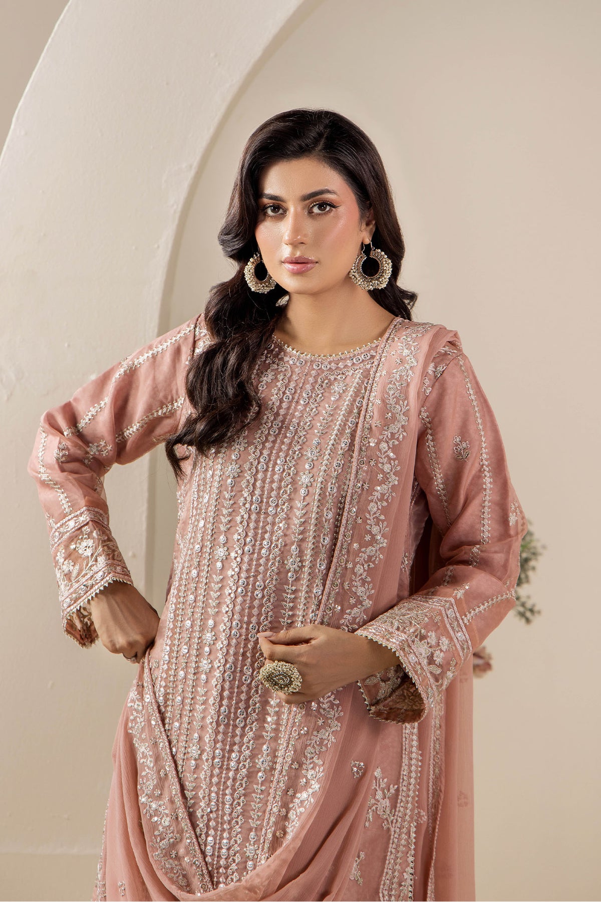 3 Piece – Embroidered Organza