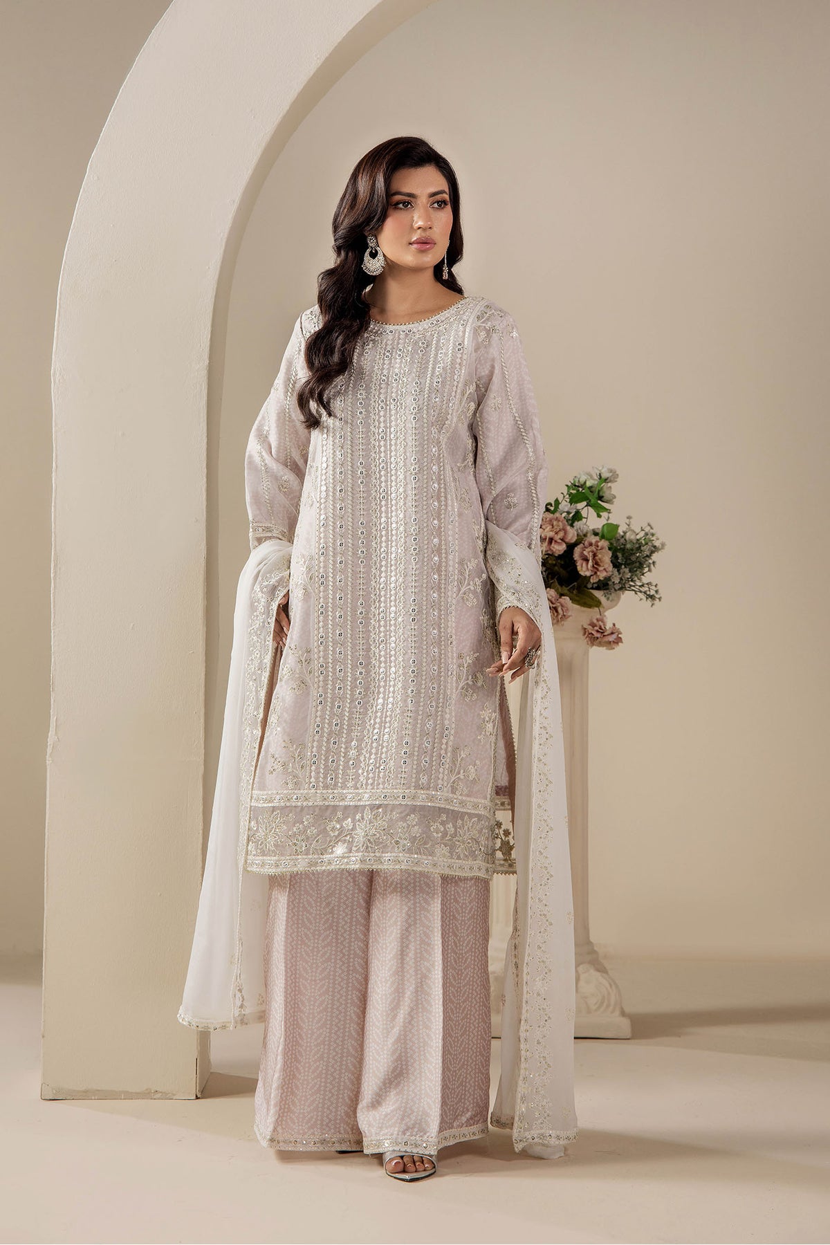 3 Piece – Embroidered Organza