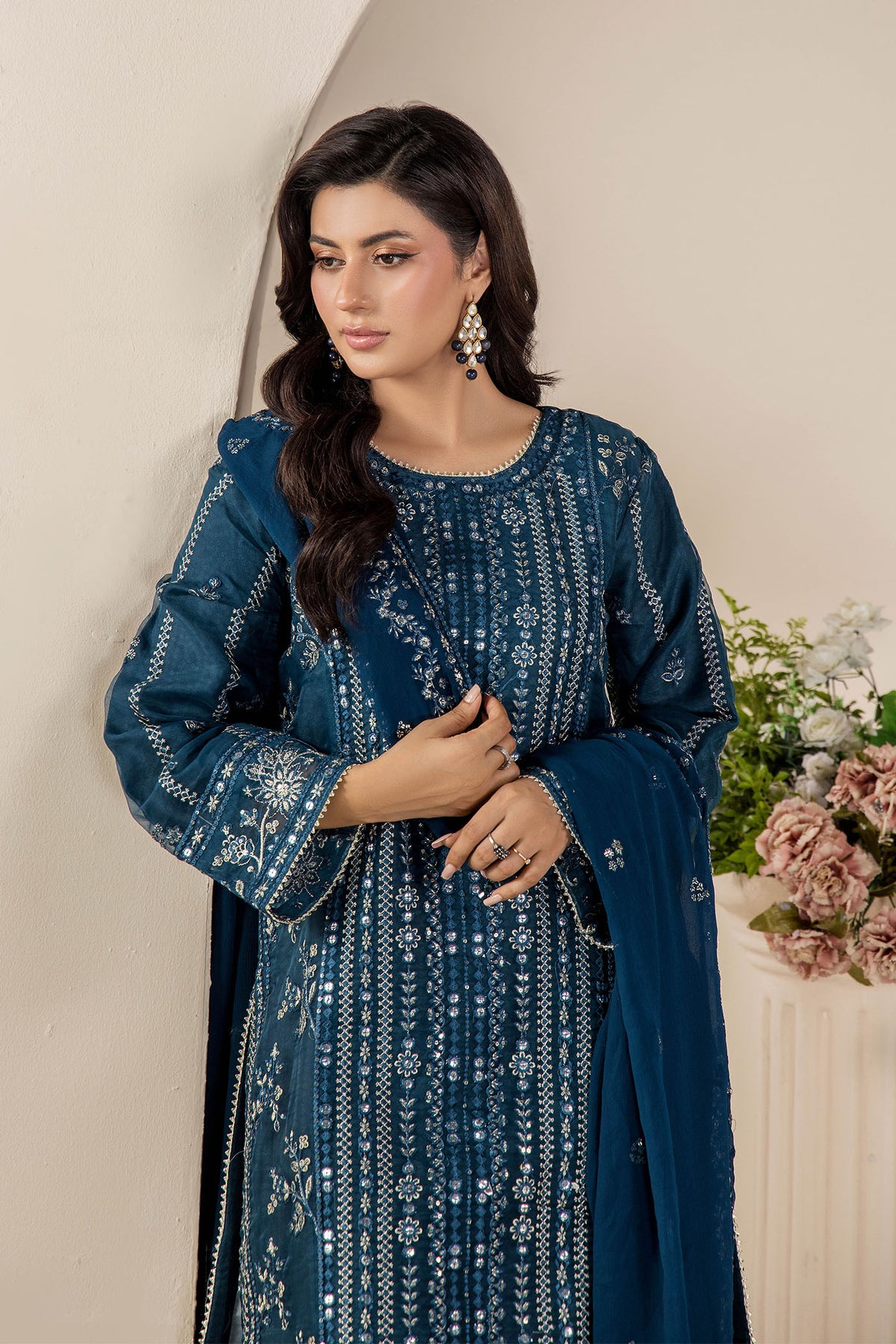 3 Piece – Embroidered Organza