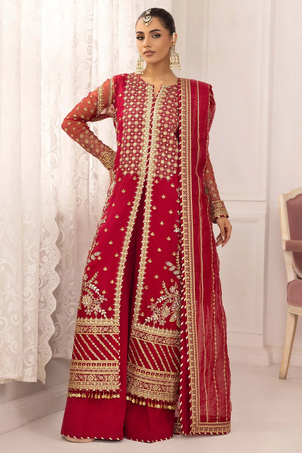 3 Piece – Embroidered Organza