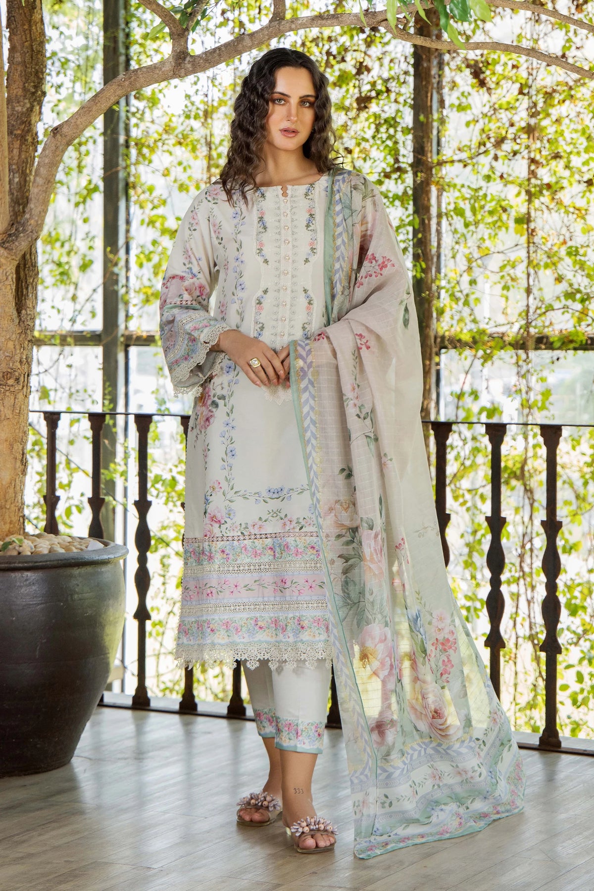 3 Piece – Printed Lawn