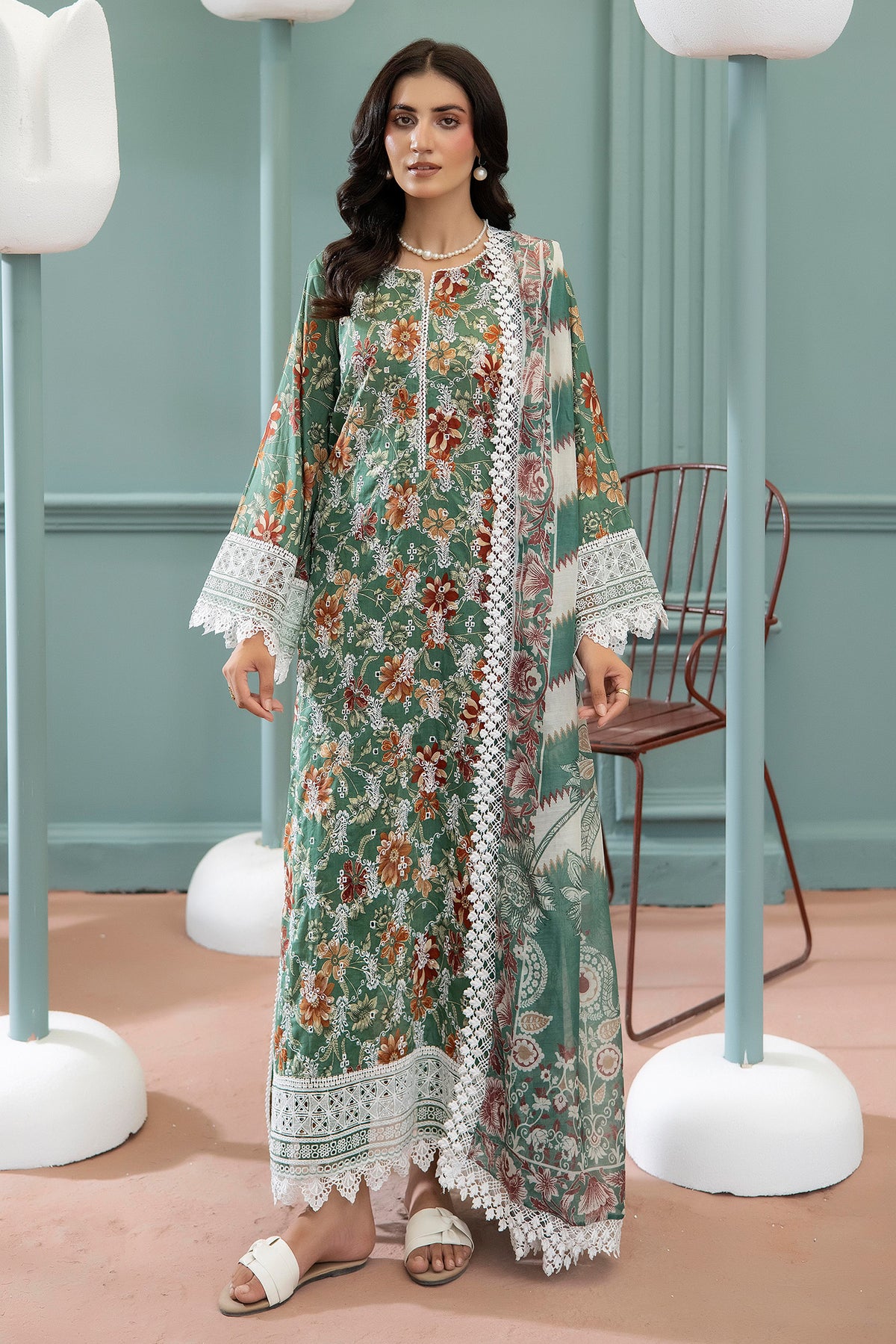 3 Piece – Printed Lawn