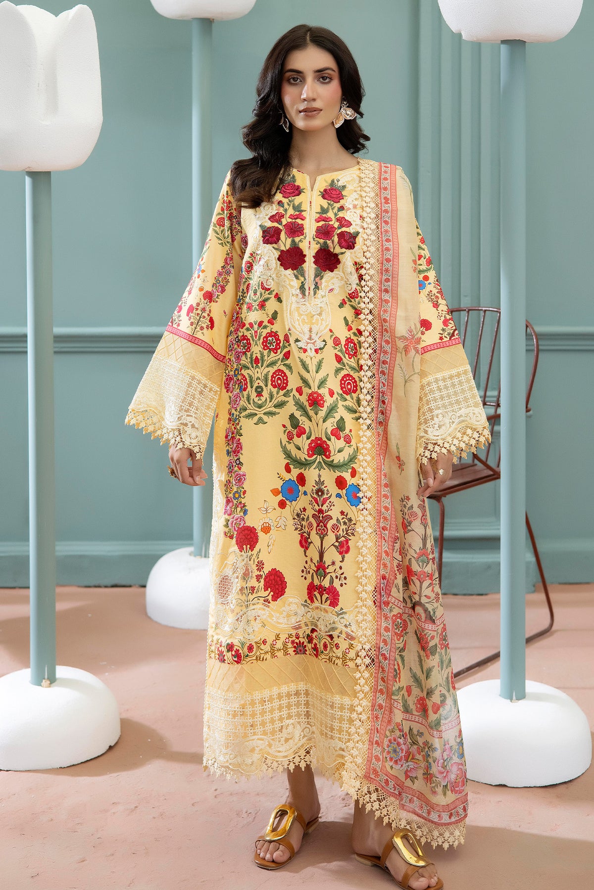 3 Piece – Printed Lawn
