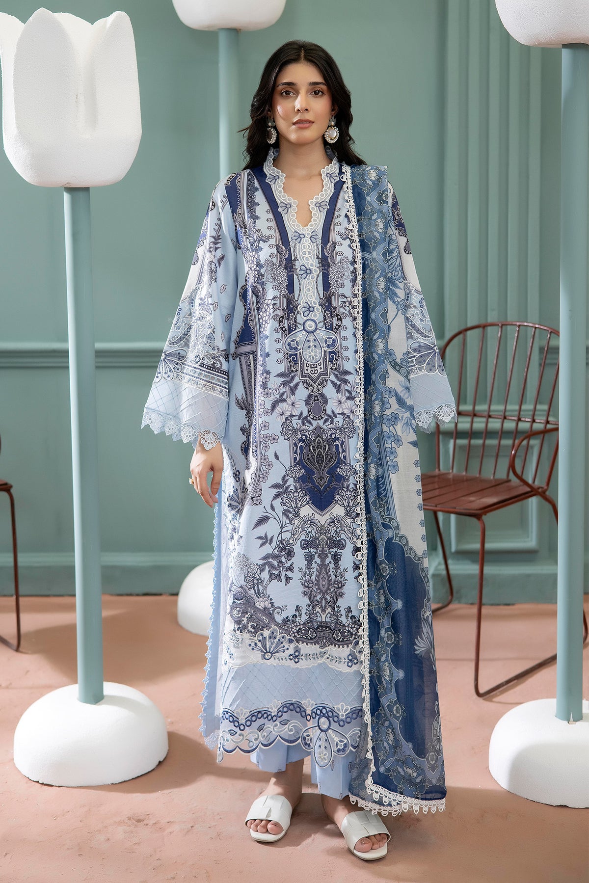 3 Piece – Printed Lawn