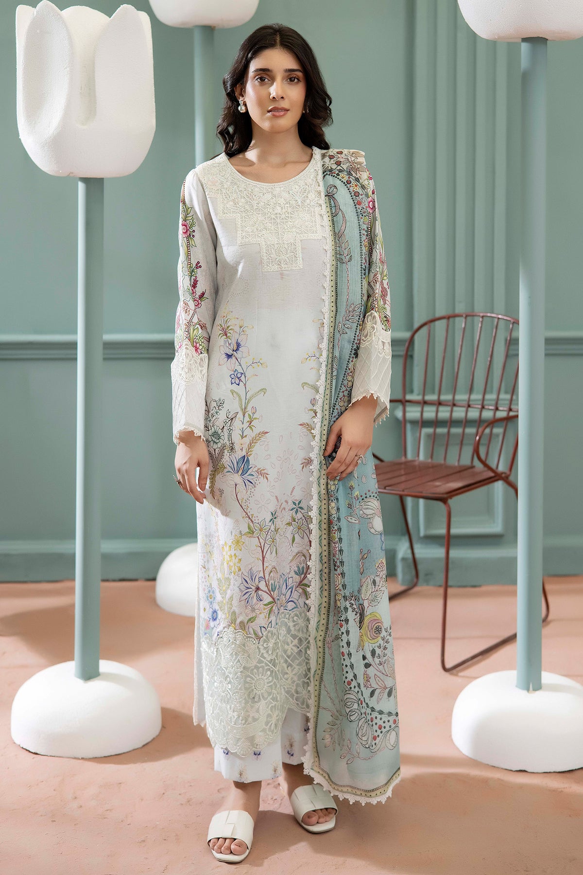 3 Piece – Printed Lawn
