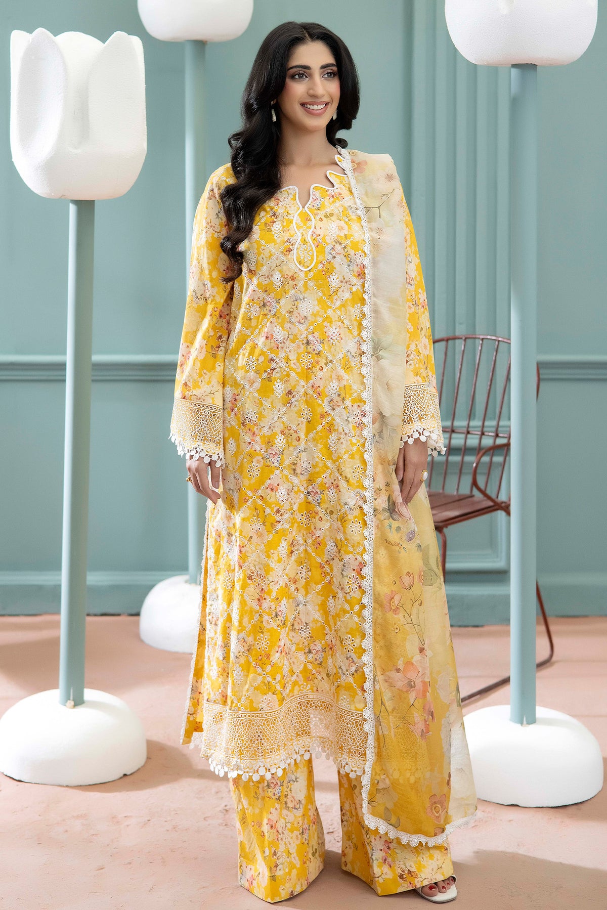 3 Piece – Printed Lawn