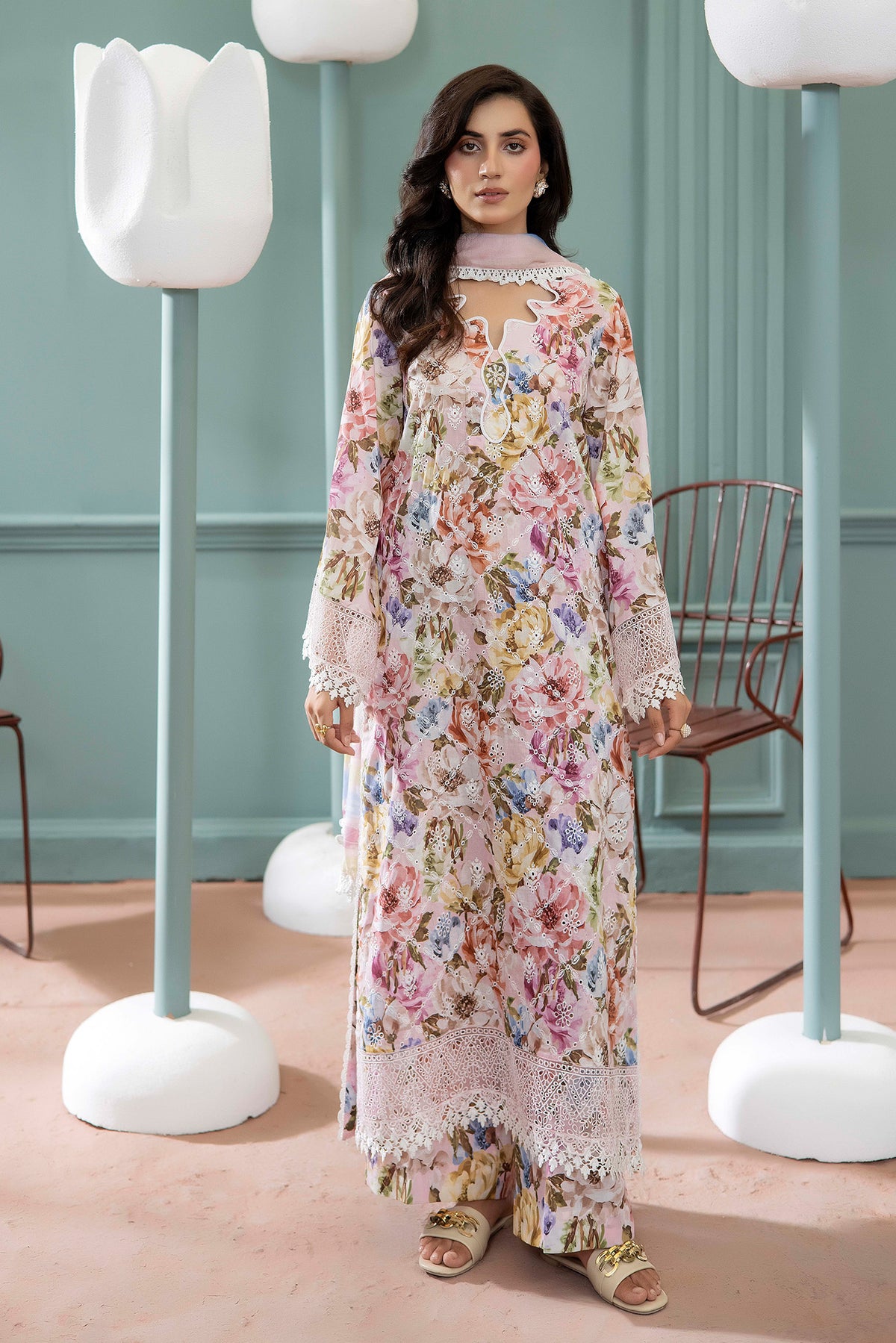 3 Piece – Printed Lawn