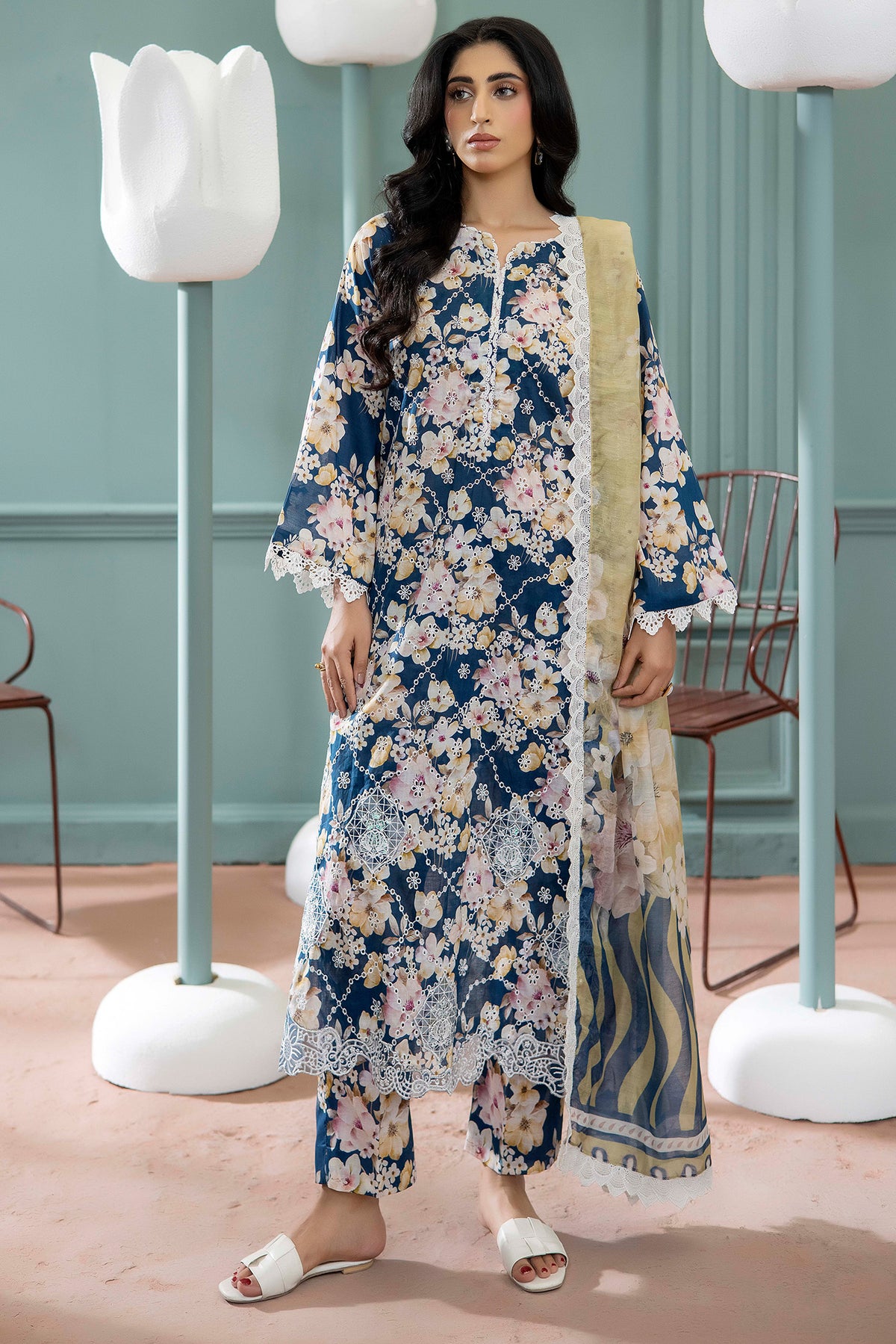 3 Piece – Printed Lawn