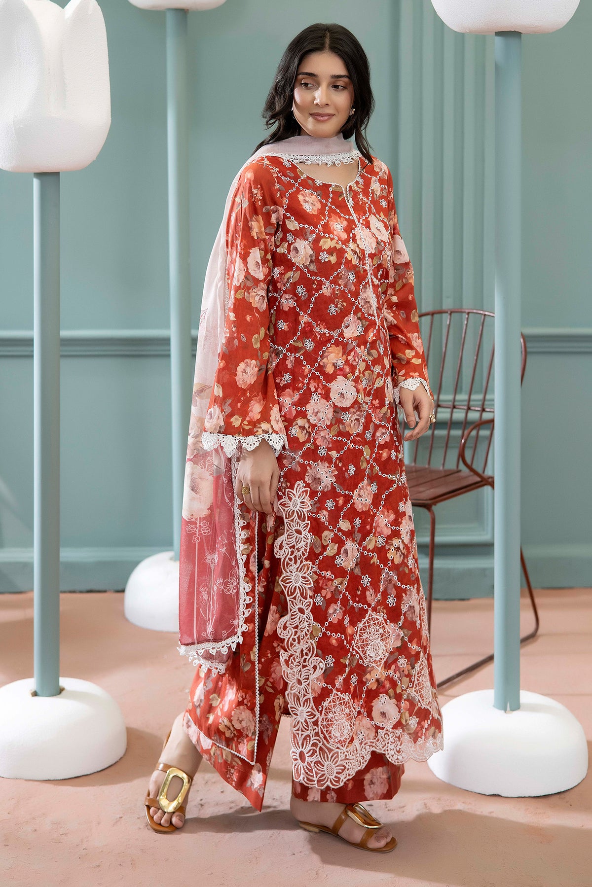 3 Piece – Printed Lawn