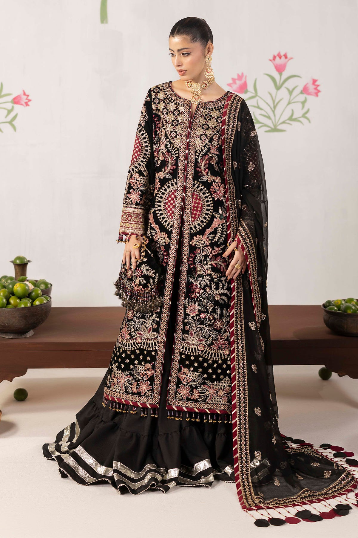 3 Piece – Embroidered Velvet