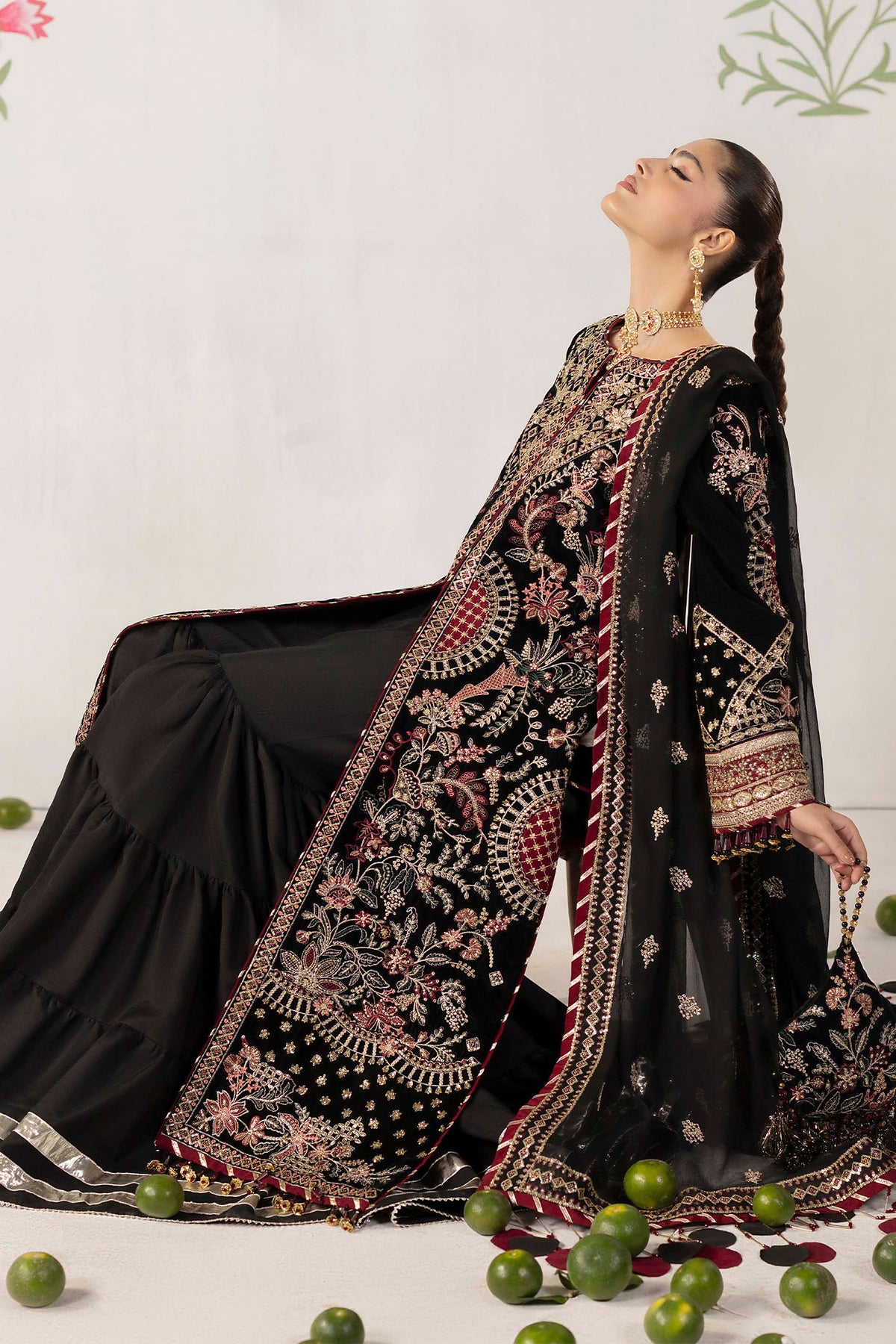 3 Piece – Embroidered Velvet