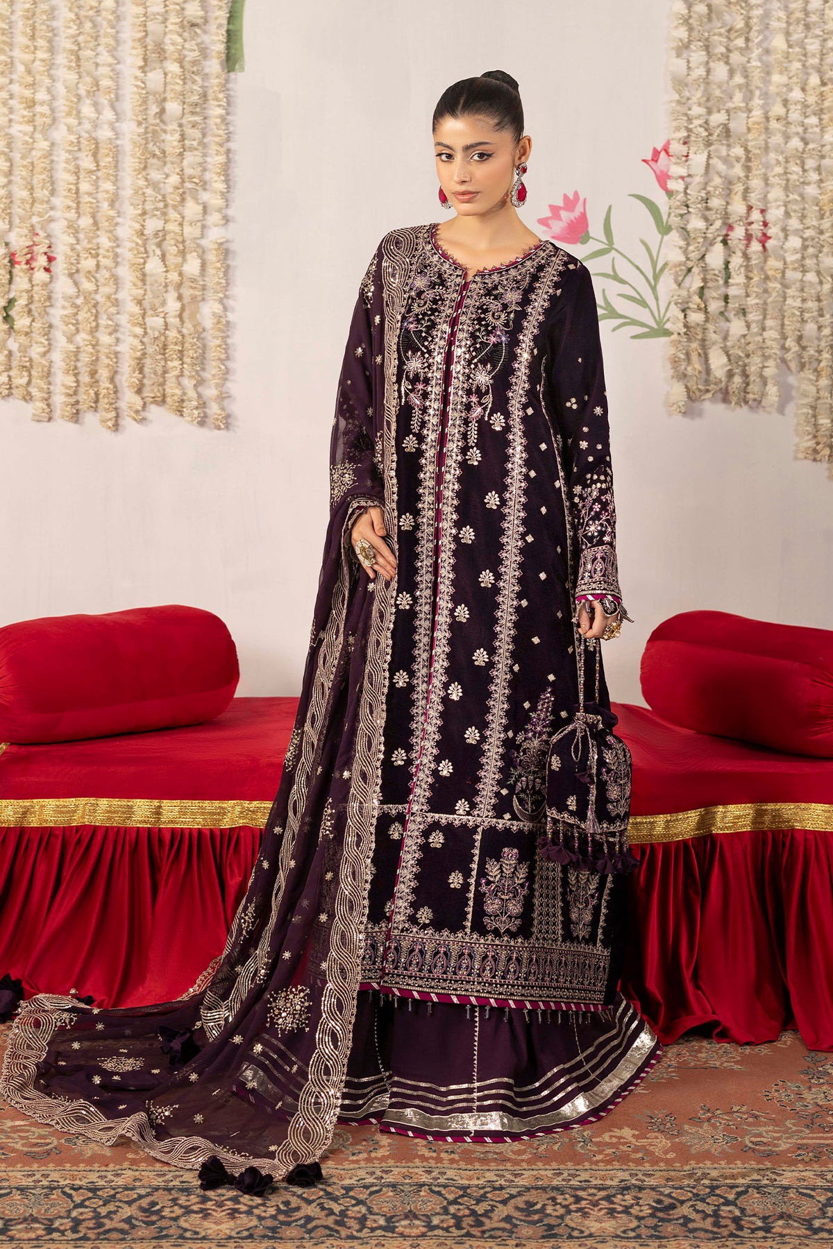 3 Piece – Embroidered Velvet