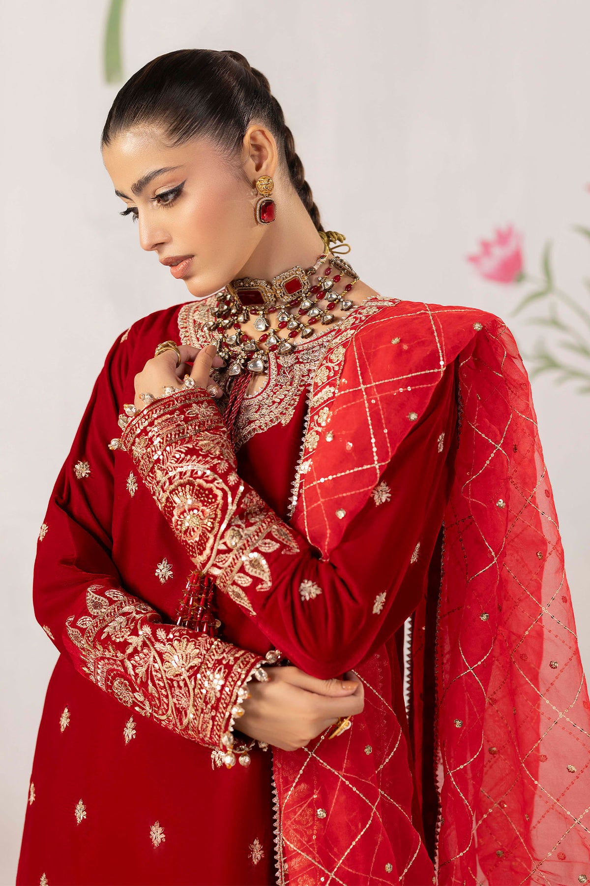 3 Piece – Embroidered Velvet