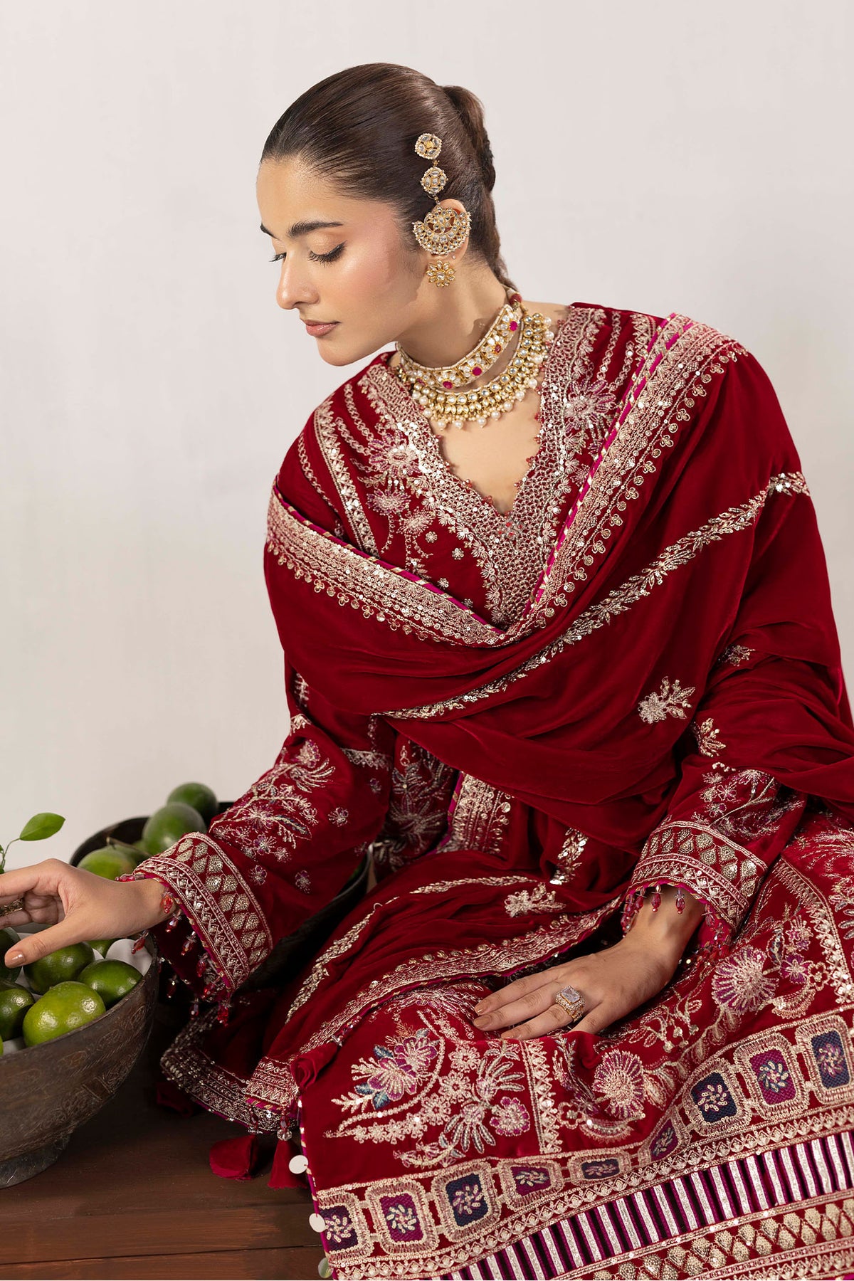 3 Piece – Embroidered Velvet