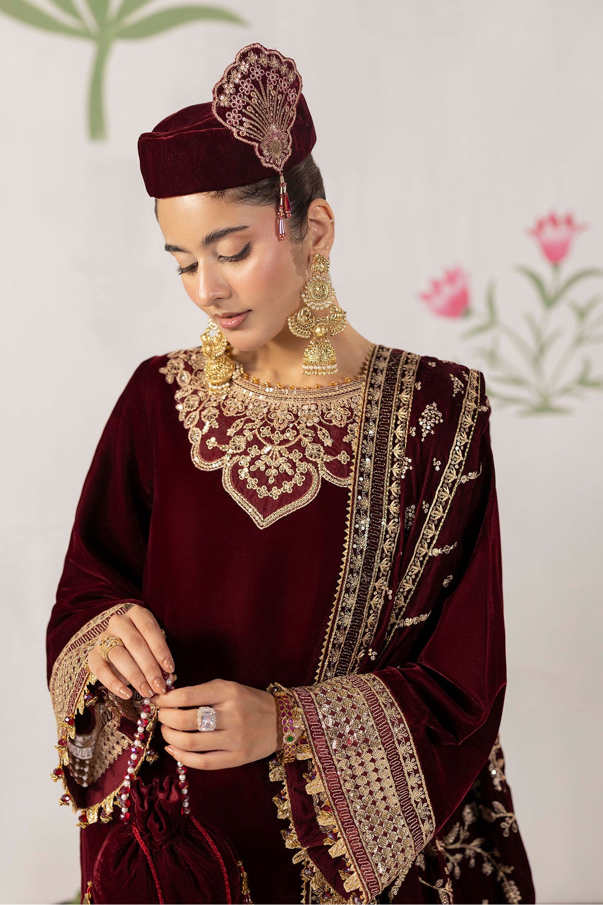 3 Piece – Embroidered Velvet