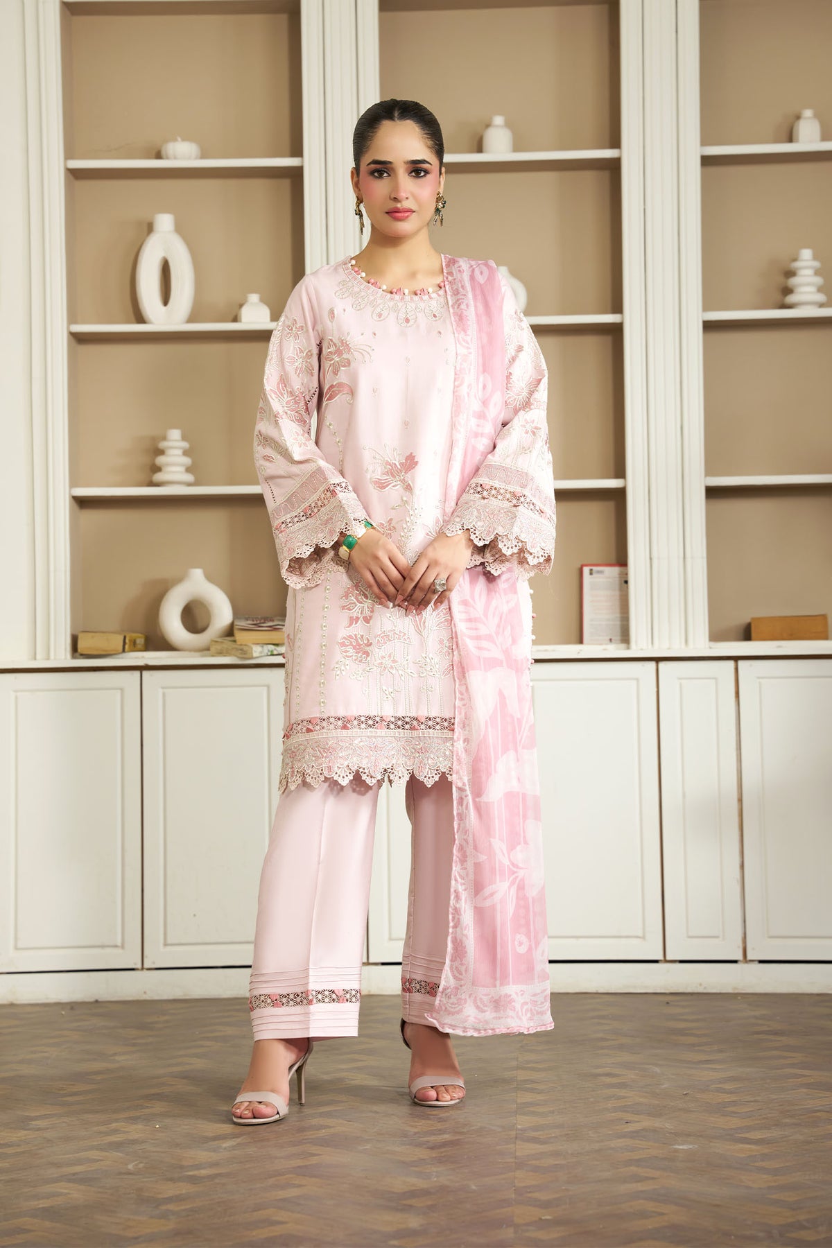 3 PIECE - EMBROIDERED LINEN EMB-714-C