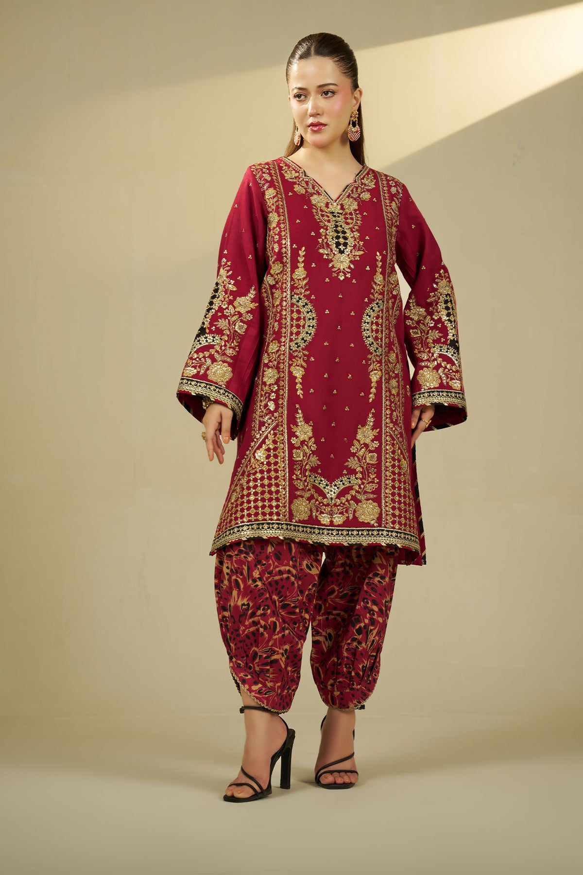 2 PIECE - EMBROIDERED DHANAK EMB-700