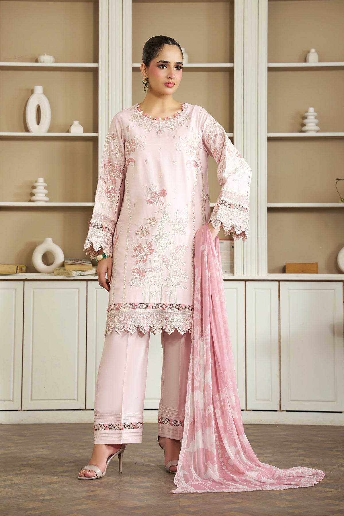 3 PIECE - EMBROIDERED LINEN EMB-714-C