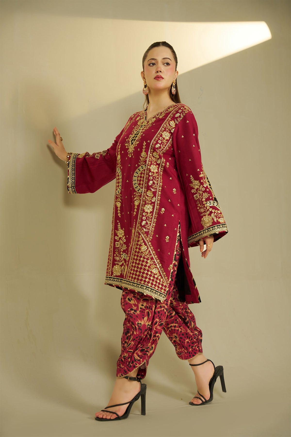 2 PIECE - EMBROIDERED DHANAK EMB-700