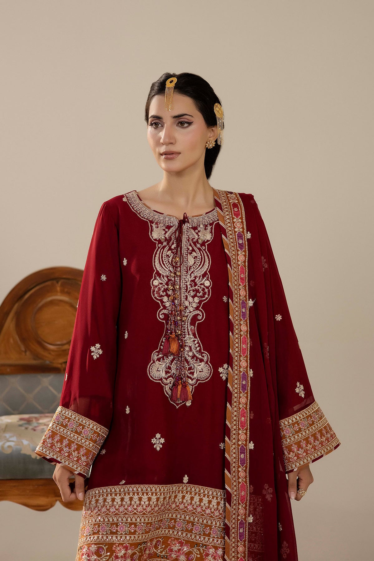 3 Piece – Embroidered Chiffon