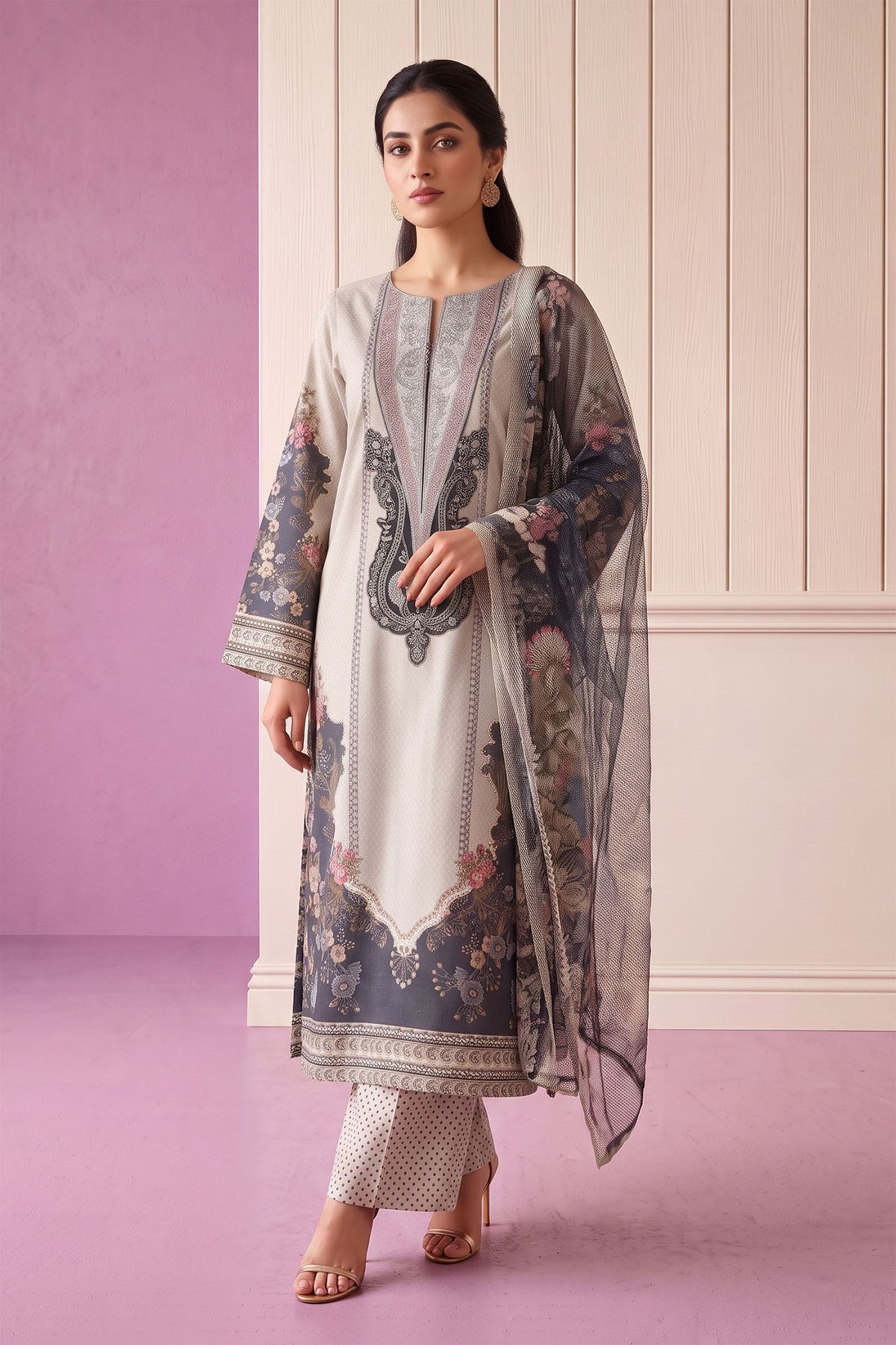 3 Piece – Printed Lawn