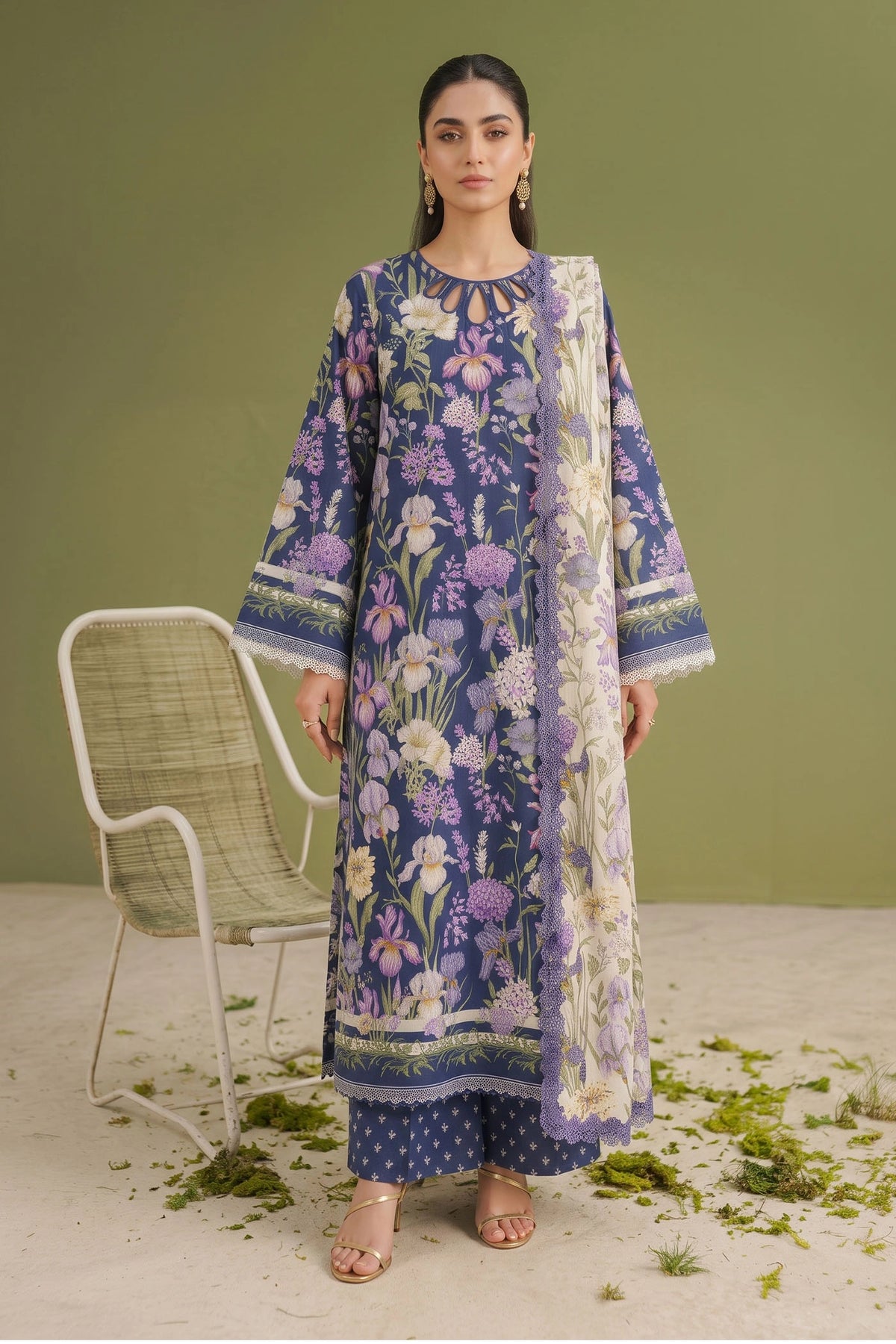 3 Piece – Printed Lawn