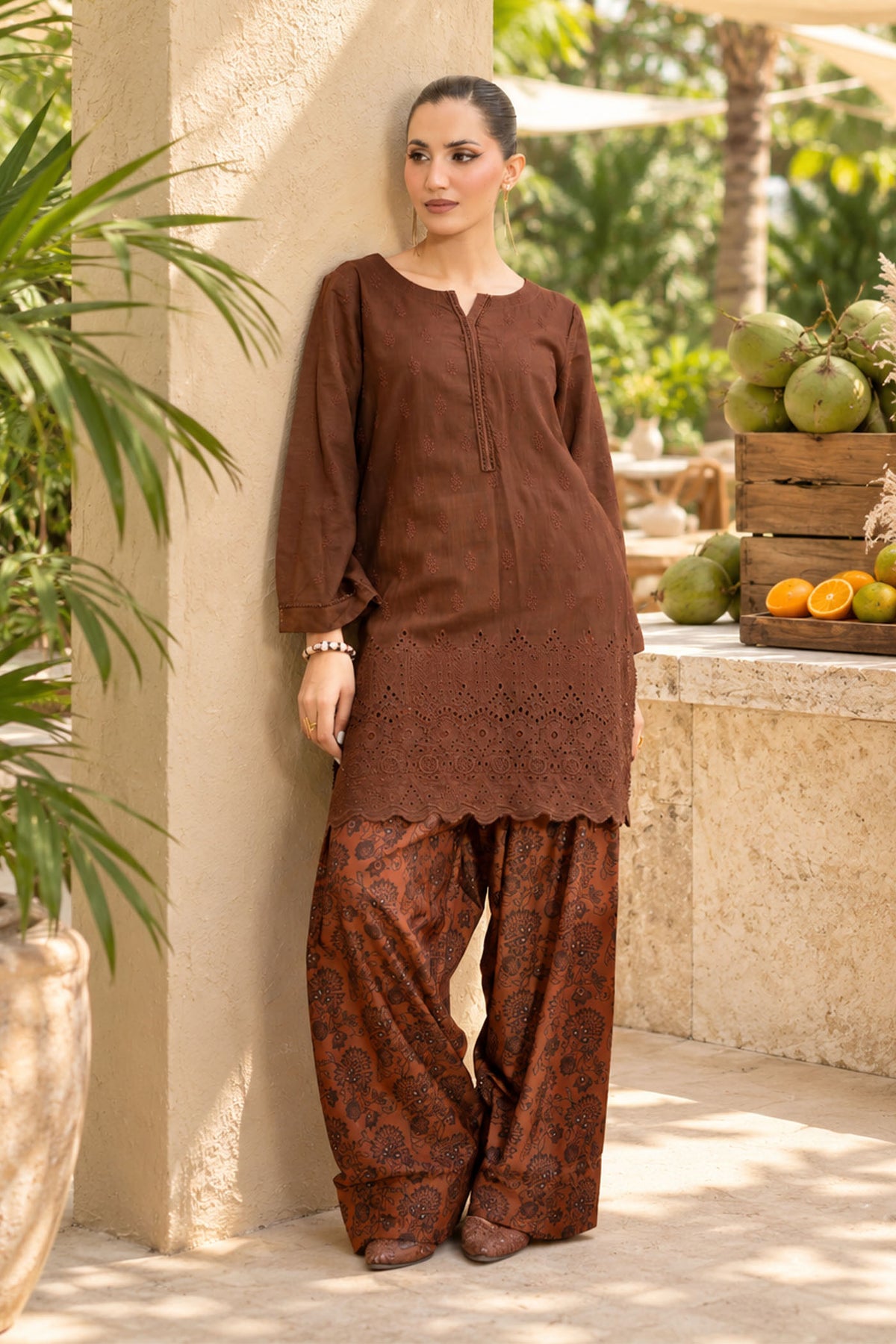 2 PIECE - SCHIFFLI EMBROIDERED KHADDAR