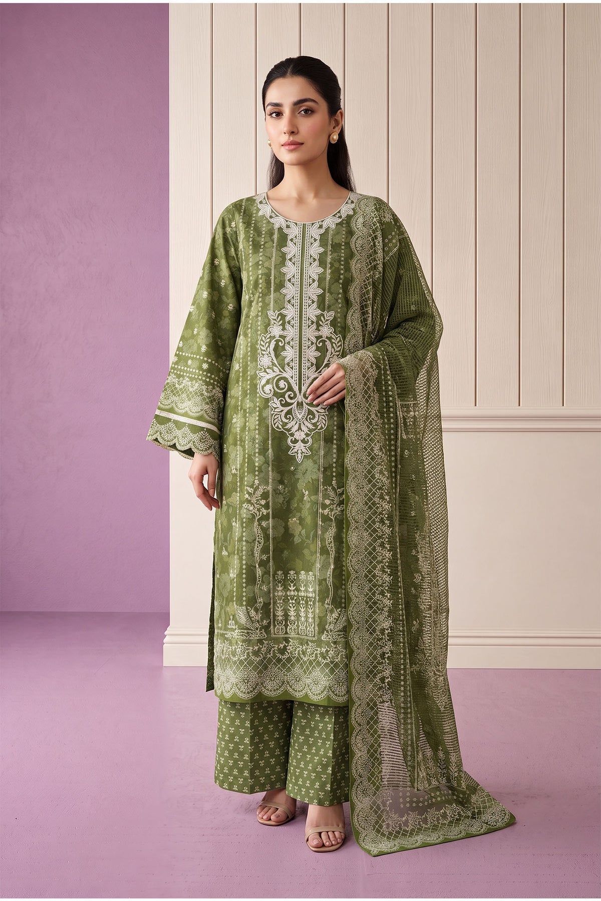3 Piece – Printed Lawn