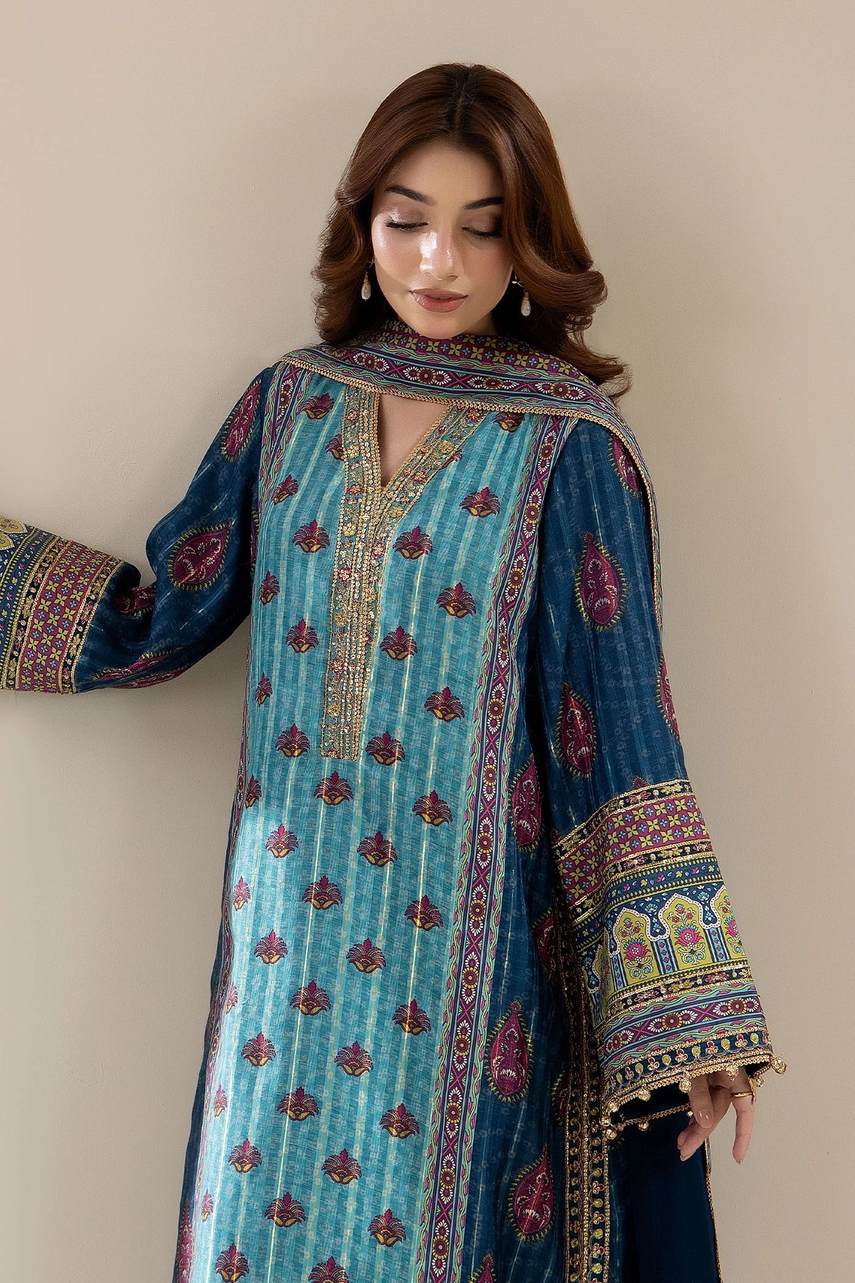 3 Piece – Printed Jacquard